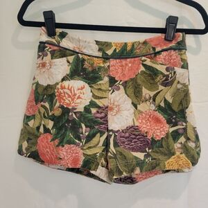 Anthropologie Elevenses Floral Shorts Size 0